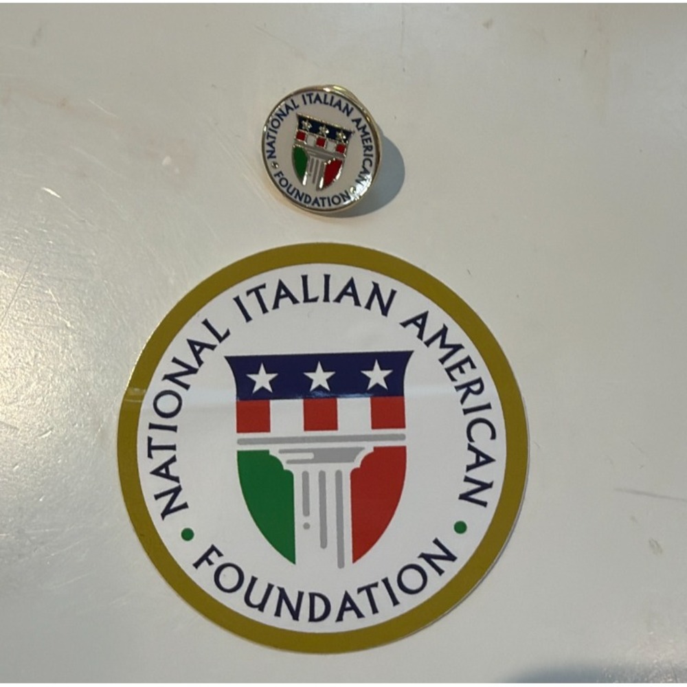 NIAF National Italian American Foundation Collectible Pin & Sticker